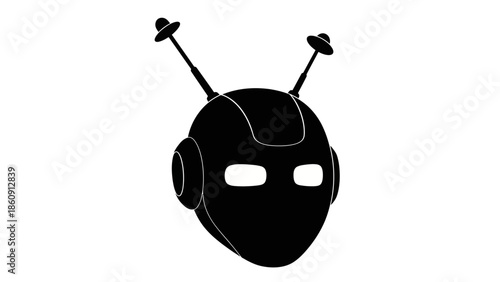 Futuristic robotics-inspired helmet with antennae and sleek design for advanced technology