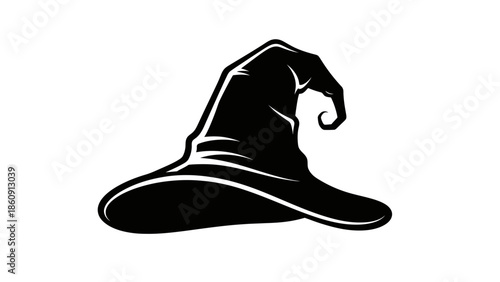 Iconic Black Witch Hat Silhouette Perfect for Halloween and Fantasy Themes