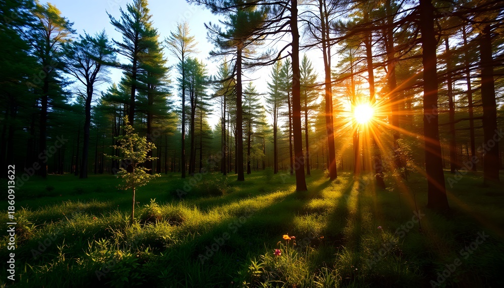 Obraz premium sunset in the forest