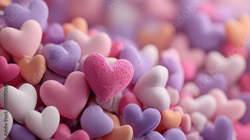 Colorful hearts create a vibrant display for Valentine's Day celebrations and moments of love for couples and friends everywhere during this season