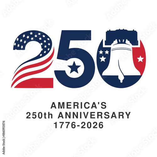American Semiquincentennial 250th Anniversary Vector, USA Patriotic Commemorative Artwork