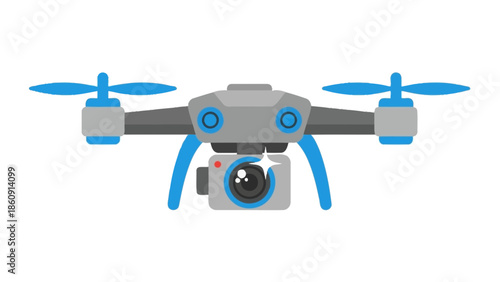 Modern Flying Drone with Camera Technology Icon for Aerial Photography and Videography