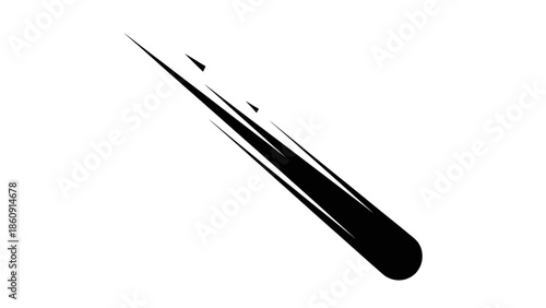 Sharp black ink pen stroke illustrating precise calligraphy or artistic line work in minimalistic