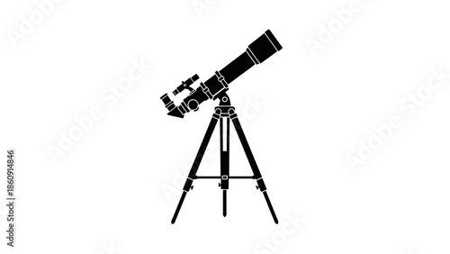 Silhouette of a telescope on a tripod a symbol of astronomical exploration and discovery