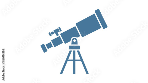 Simple and Clear Telescope Icon Representing Astronomy or Observation