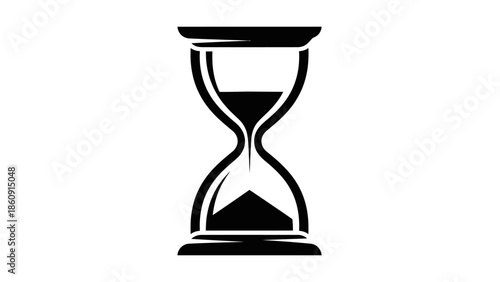 Simple black hourglass icon on a white background symbolizing the passage of time