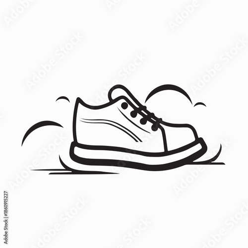 Modern Designer Mens Sneaker Logo Vector Isolated on White Background