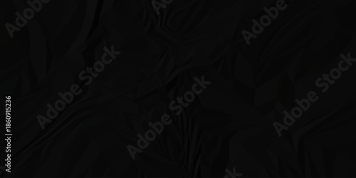 Abstract black parchment wrapping crumpled paper texture. creased page wrinkle retro rough distressed damage paper texture background.