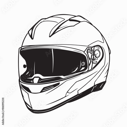 Sport Racing Motorcycle Helmet Vector Image Isolated on White Background  