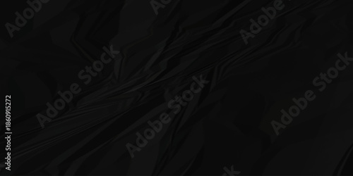 Abstract black parchment wrapping crumpled paper texture. creased page wrinkle retro rough distressed damage paper texture background.