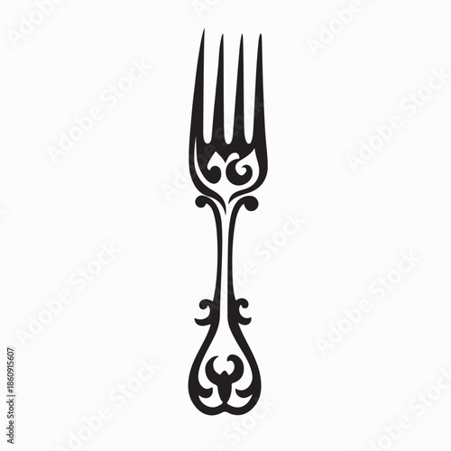 Minimalist Fork Logo Vector. Fork icon illustration on white background