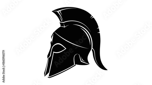 Stylized Spartan Helmet Silhouette Warrior Symbol Ancient Greece Warrior Icon