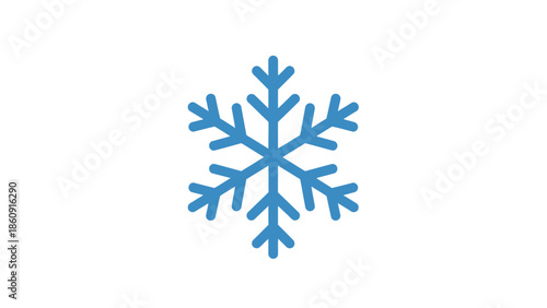 A simple blue snowflake icon on a white background perfect for winter themes
