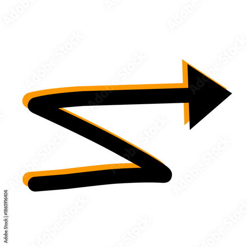 ink arrow collaboration on white background