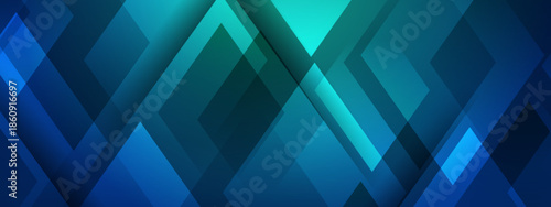 Blue abstract background with overlapping geometric shapes. Suitable for website banners, social media posts, and digital presentations. Perfect for modern design projects