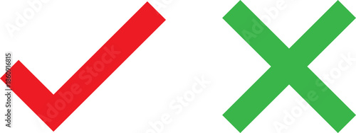 Checkmark and cross symbols