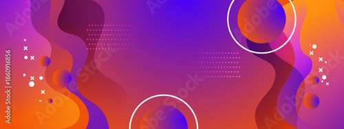 Abstract background with fluid shapes, gradient colors, circles, and dots. Perfect for web design, presentations, posters, and digital art projects