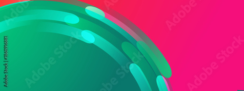 Abstract background with teal arcs against a magenta backdrop. Suitable for graphic design projects, website backgrounds, and presentation slides