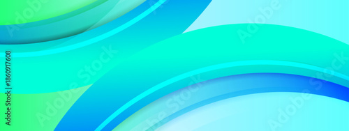 Abstract blue and green curved layers background suitable for technology websites, presentations, digital marketing materials, and graphic design projects