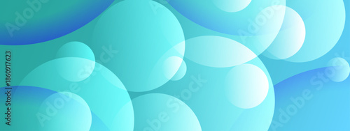Abstract design featuring overlapping translucent teal and blue circles, suitable for background designs, digital art projects, and modern graphic layouts