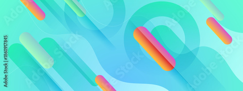 Abstract background with gradient turquoise shapes and lines. Perfect for web design, presentations, and marketing materials needing a modern touch
