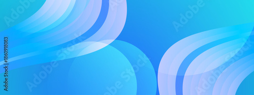 Abstract blue background suitable for technology, science, or corporate designs. Features circles and curved lines for modern aesthetic appeal
