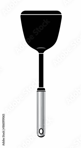 Black Spatula Kitchen Utensil Vector Illustration