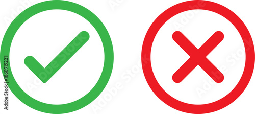 Check mark and cross symbols