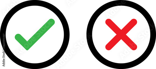 Checkmark and cross symbols