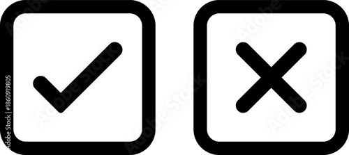 Check mark and cross symbols