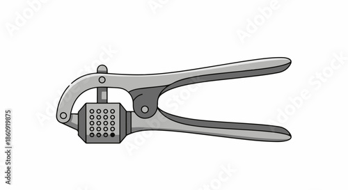 Modern kitchen gadget, manual garlic press for food preparation and culinary tasks