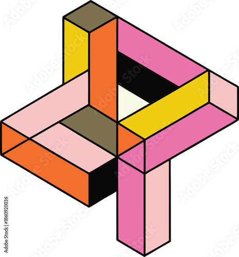 Harsh geometric intersections in brutalist tone