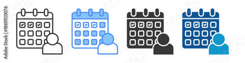Attendance Icon Set Multiple Style Collection