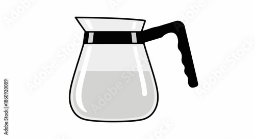 Clean Line Art Coffee Pot Icon for Hot or Cold Beverages