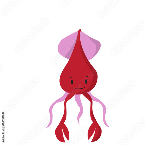 Sea animals with white background