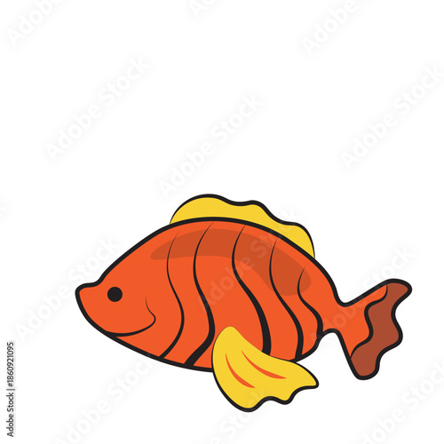 Sea animals with white background
