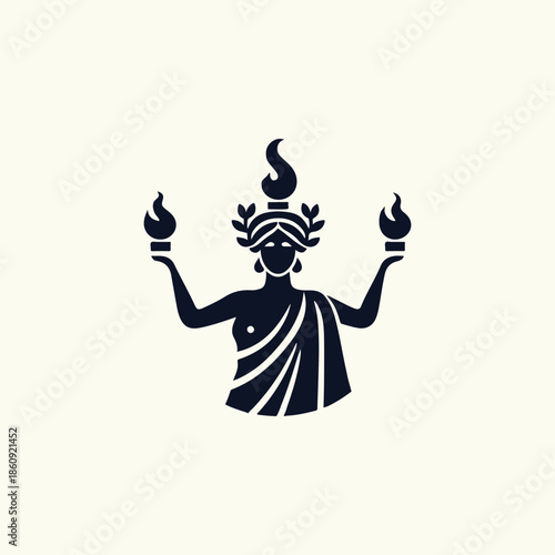 Greek Hestia Hearth Goddess Logo