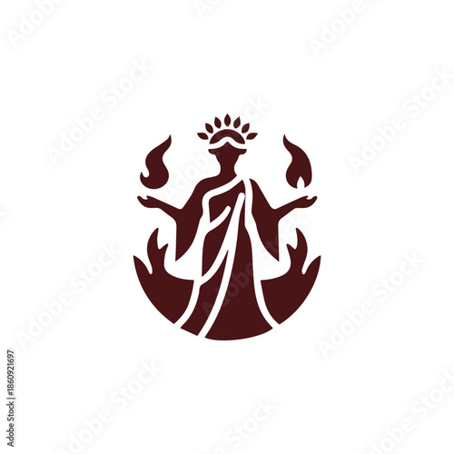Greek Hestia Hearth Goddess Logo