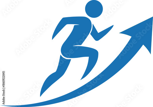 Achieving success and personal growth: a dynamic visual of upward progress and ambition isolated on transparent background