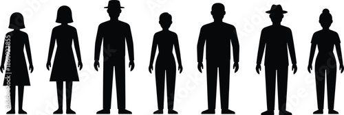 Stylized silhouettes of diverse individuals standing side by side, representing inclusion, anonymity, and modern human identity in visual design.