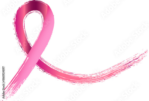 vector hand drawn illustration of pink ribbon, breast cancer october awareness month. Abstract background for background, greetingcard, banner, poster, t- shirt , flyer design template