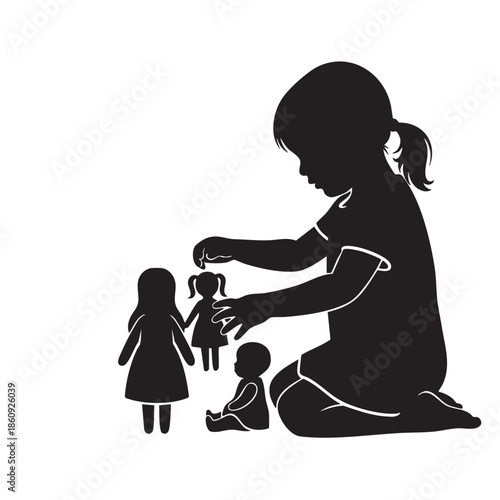 a_silhouette_of_a_little_girl_playing_with_her_doll_traced
