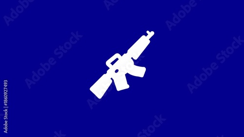 White Weapon on Blue Background Animated Footage