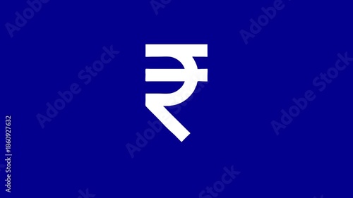 Indian Rupee Currency Symbol on Blue Background