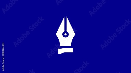 Pen tool animation on blue background