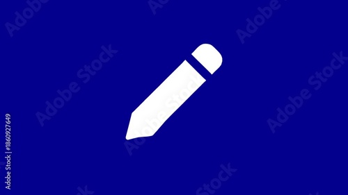 Animated pencil icon erasing with transparent background