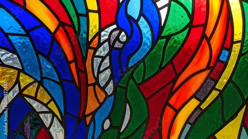 stained glass window in the church
