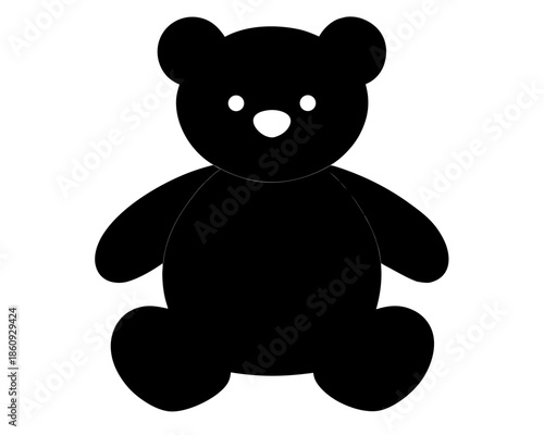 Teddy bear silhouette vector illustration isolated on white background