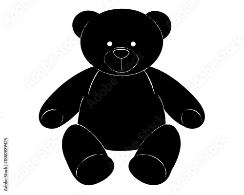 Teddy bear silhouette vector illustration isolated on white background