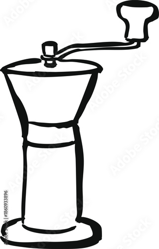 Hand crank coffee mill